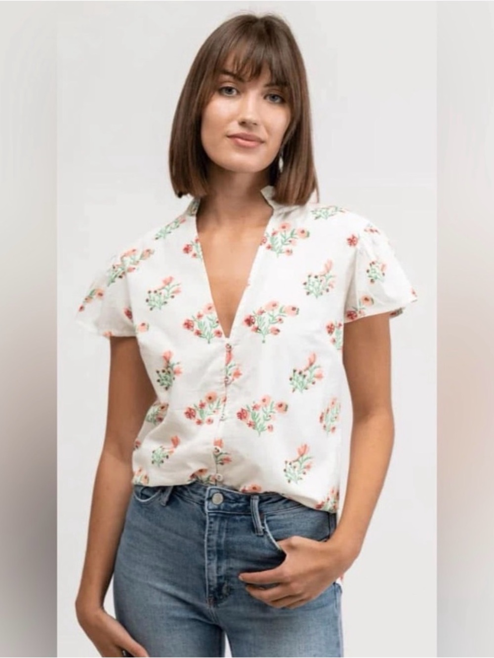 Beau & Ro Flutter Sleeve Blouse